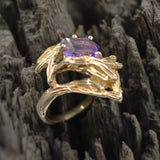 14 K Yellow Gold and Amethyst Ring