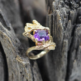 14 K Yellow Gold and Amethyst Ring