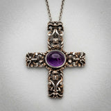 Sterling Silver Pendant with oval Amethyst