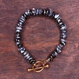 Natural Tahitian Black Pearl Keshi Bracelet.