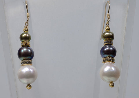 Multi. Colored Pearl Drop Earrings