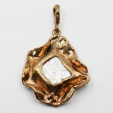 Beautiful large Fresh Water Pearl set  in Bronze Pendant. `074