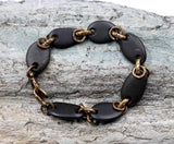 Unisex Beach Stone & Bronze Bracelet.  #051