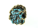 Handmade Solid Bronze Ring w/ Large Turquoise Nugget.