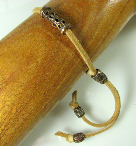 Leather & Bronze Choker Bracelet.