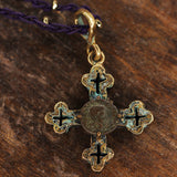 Authentic Ancient Roman Coin set in solid Bronze Cross Pendant.