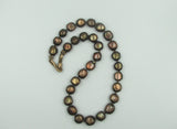 Rich Chocolate Color Fresh Water Baroque Pearl Necklace.