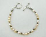 Sterling Silver and White Pearl Bracelet