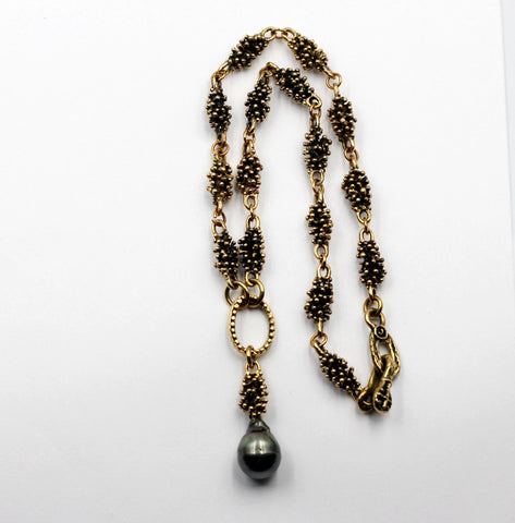 Old World Bronze & Tahitian Pearl Necklace